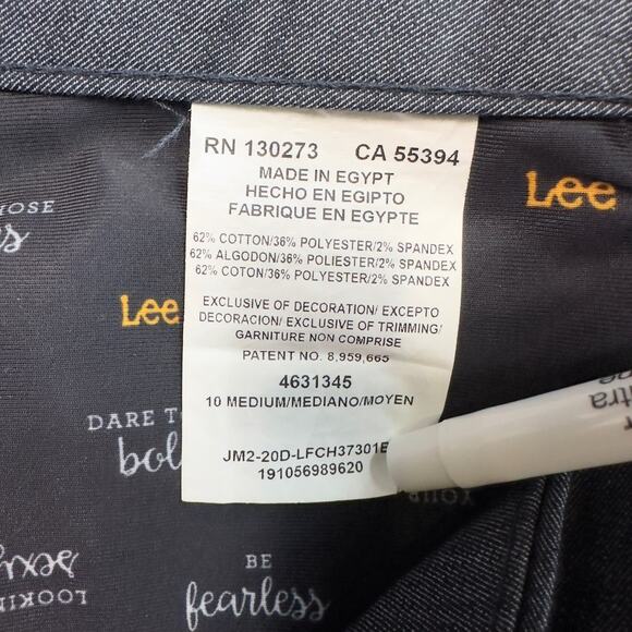 Lee Mid Rise Straight Leg Stretchy Shaping Pants WMNS 10M Gray Regular Fit Work - Picture 6 of 11